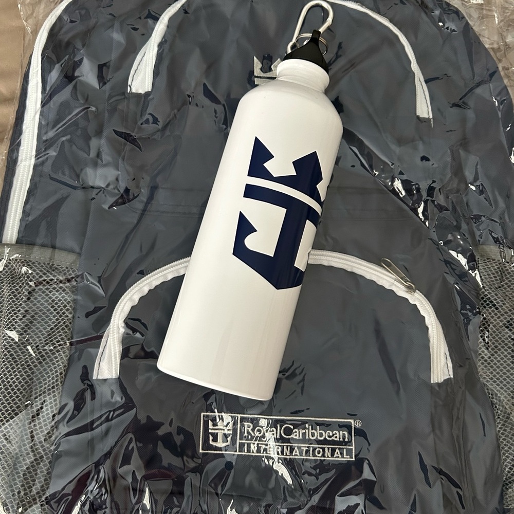 Royal Caribbean Cruises Backpack and metal water bottle